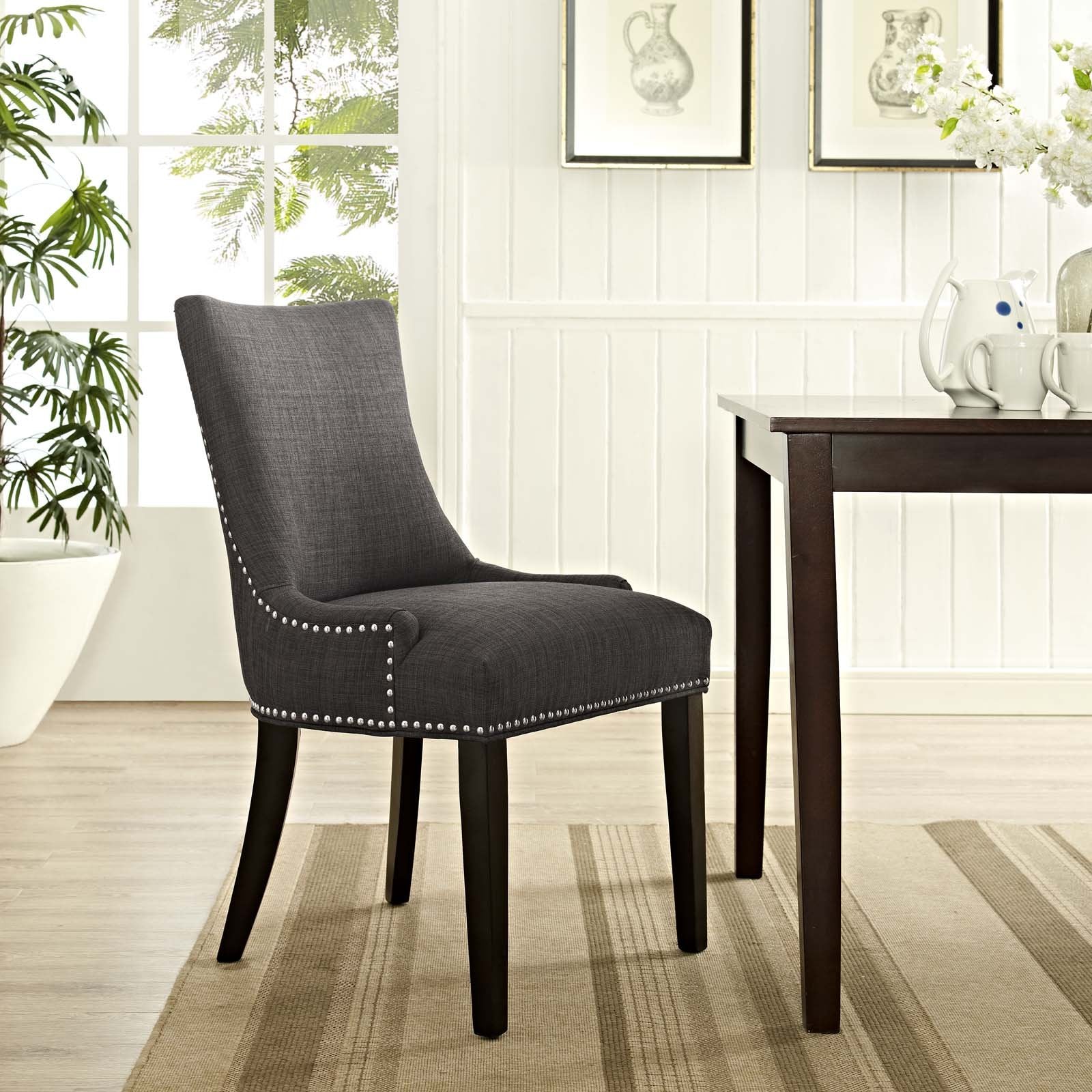 home office desk chairs | CasaFoyer Marquis Dining Side Chair | Elegant Hourglass Back | Nailhead Trim | Non-Marking Foot Caps | Tapered Wood Legs | Generously Padded Seat | Premium Polyester Fabric | Modern & Traditional Dining Room Furniture | casafoyer.myshopify.com