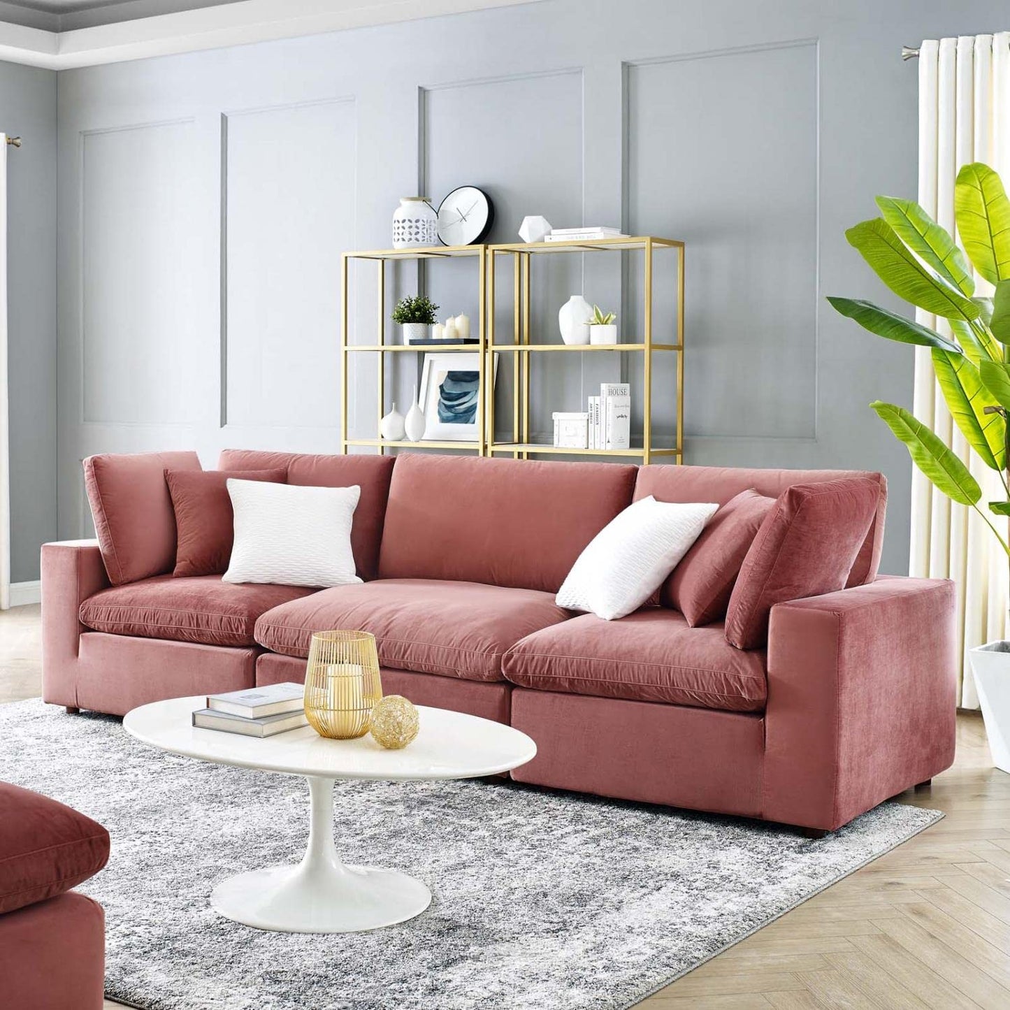sofas | CasaFoyer Commix Ultimate Relaxation Sofa Set | Plush Comfort | Stain-Resistant Velvet | Solid Wood Construction | Duck Down Cushions | Includes Armless & Corner Chairs | casafoyer.myshopify.com