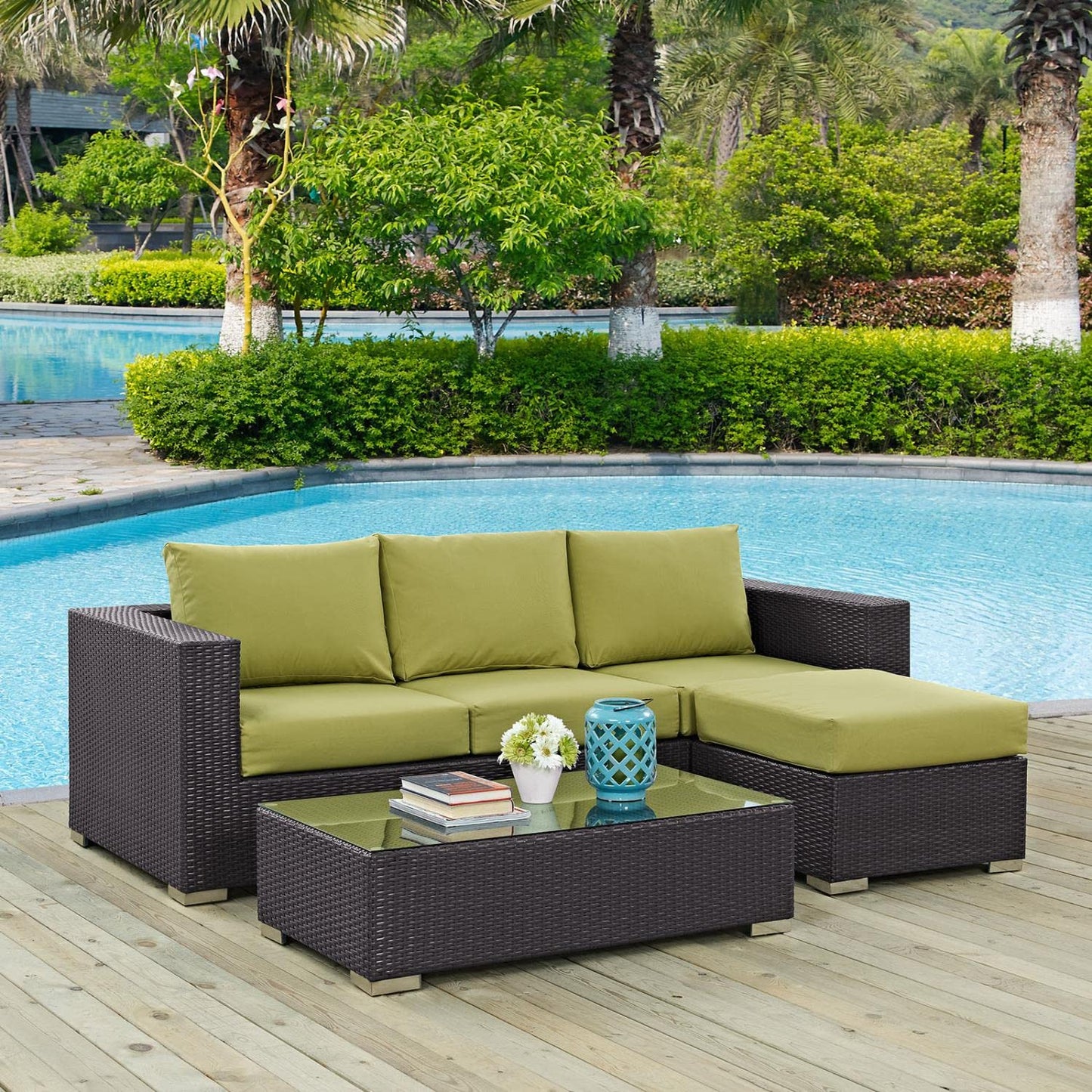 kitchen and dining room sets | CasaFoyer Convene Outdoor Sectional Set | Durable Rattan Weave | Weather-Resistant Cushions | Coffee Table, Ottoman, Sofa. Elevate your outdoor space with this versatile furniture set. | casafoyer.myshopify.com