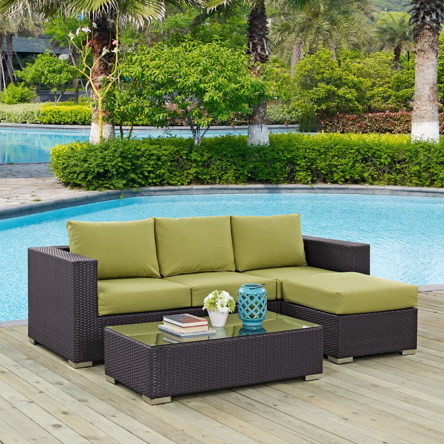 kitchen and dining room sets | CasaFoyer Convene Outdoor Sectional Set | Durable Rattan Weave | Weather-Resistant Cushions | Coffee Table, Ottoman, Sofa. Elevate your outdoor space with this versatile furniture set. | casafoyer.myshopify.com