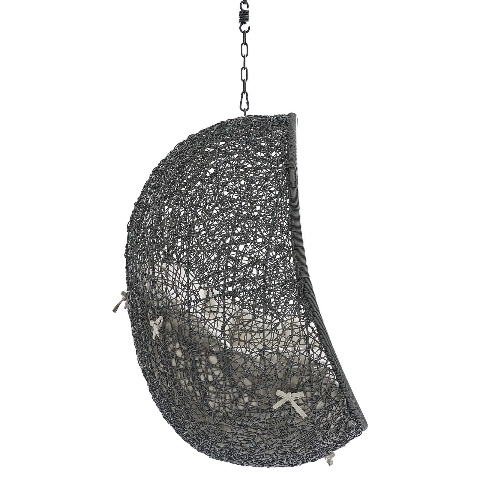 porch swings | Ergode Hide Outdoor Patio Swing Chair | Exotic Island Tranquility | Synthetic Rattan Weave | Sunbrella Cushion | Powder-Coated Steel Frame | Adjustable Chain | Weather Resistant | UV Protection | Gray Beige | casafoyer.myshopify.com