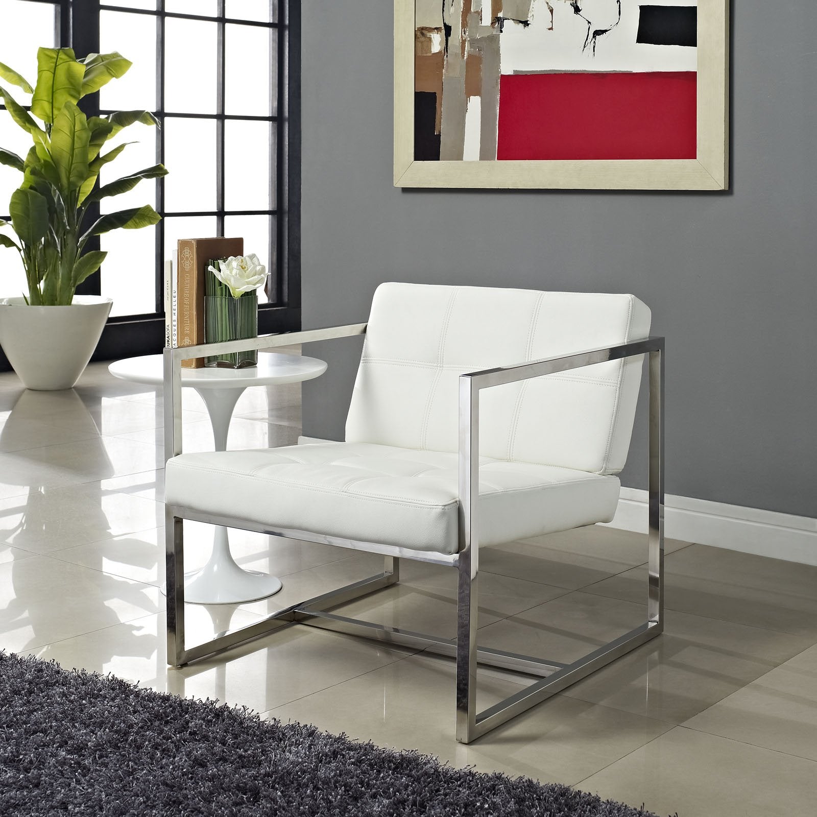 home office desk chairs | CasaFoyer Hover Modern Reception Chair | Mid-Century Design | Plush Vinyl Seat & Back | Stainless Steel Frame | Ideal for Office | Set Includes: One | casafoyer.myshopify.com