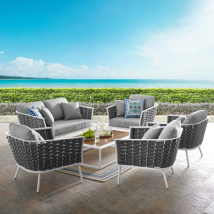 kitchen and dining room sets | CasaFoyer Stance Outdoor Collection | 6-Piece Patio Set | Armchairs, Loveseat, Coffee Table | Sleek Design | Waterproof Cushions | Durable Aluminum Frame | casafoyer.myshopify.com