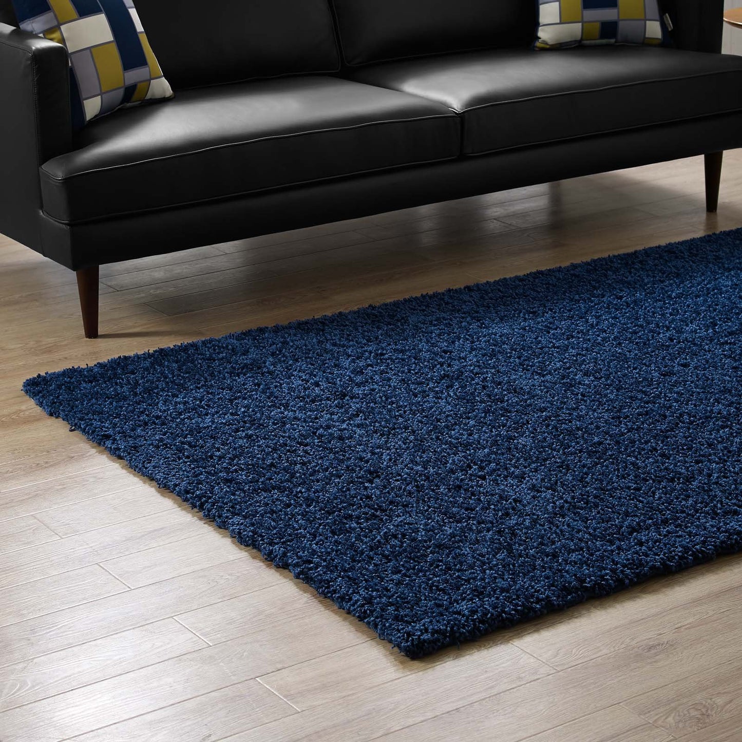 Carpet & Rugs | CasaFoyer Enyssa Solid Shag Area Rug - Navy | 5x8 | Durable Polypropylene | Non-Shedding, Stain Resistant | High Density | Easy to Maintain | Enhance Home Decor | casafoyer.myshopify.com
