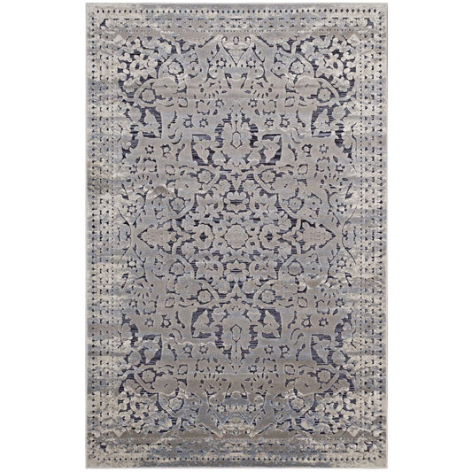 Carpet & Rugs | CasaFoyer Margarida Distressed Vintage Turkish Area Rug | Intricate Design | Durable Blend | Rubber Bottom | Versatile & Family-Friendly | 8x10 Blue/Cream | casafoyer.myshopify.com