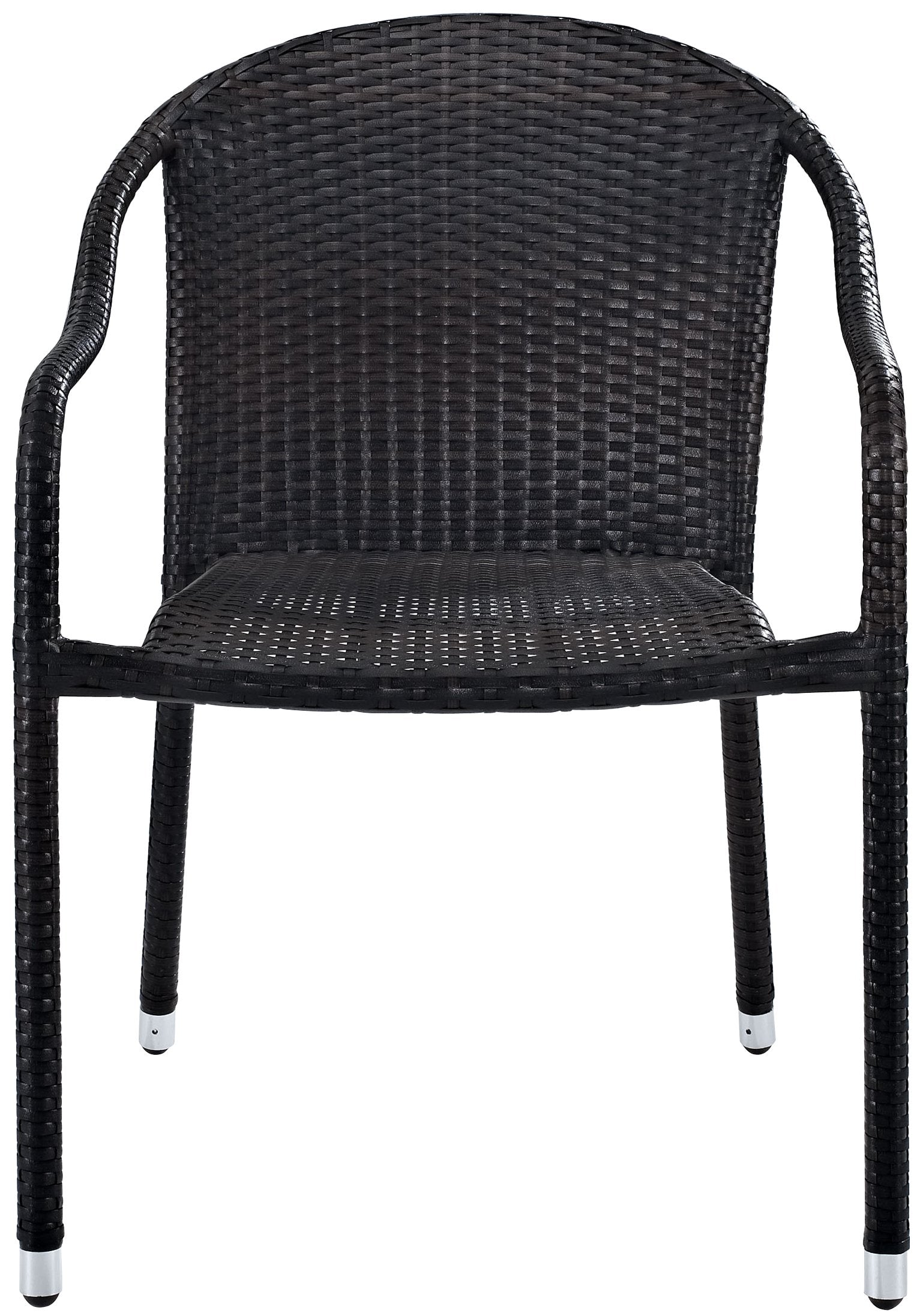 Patio Furniture Sets | CasaFoyers Palm Harbor Collection | Outdoor Wicker Stackable Chairs - Set of 4 Brown | Stylish, Cozy, Convenient Storage | Perfect for Backyard Retreat | casafoyer.myshopify.com