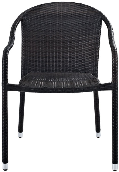 Patio Furniture Sets | CasaFoyers Palm Harbor Collection | Outdoor Wicker Stackable Chairs - Set of 4 Brown | Stylish, Cozy, Convenient Storage | Perfect for Backyard Retreat | casafoyer.myshopify.com
