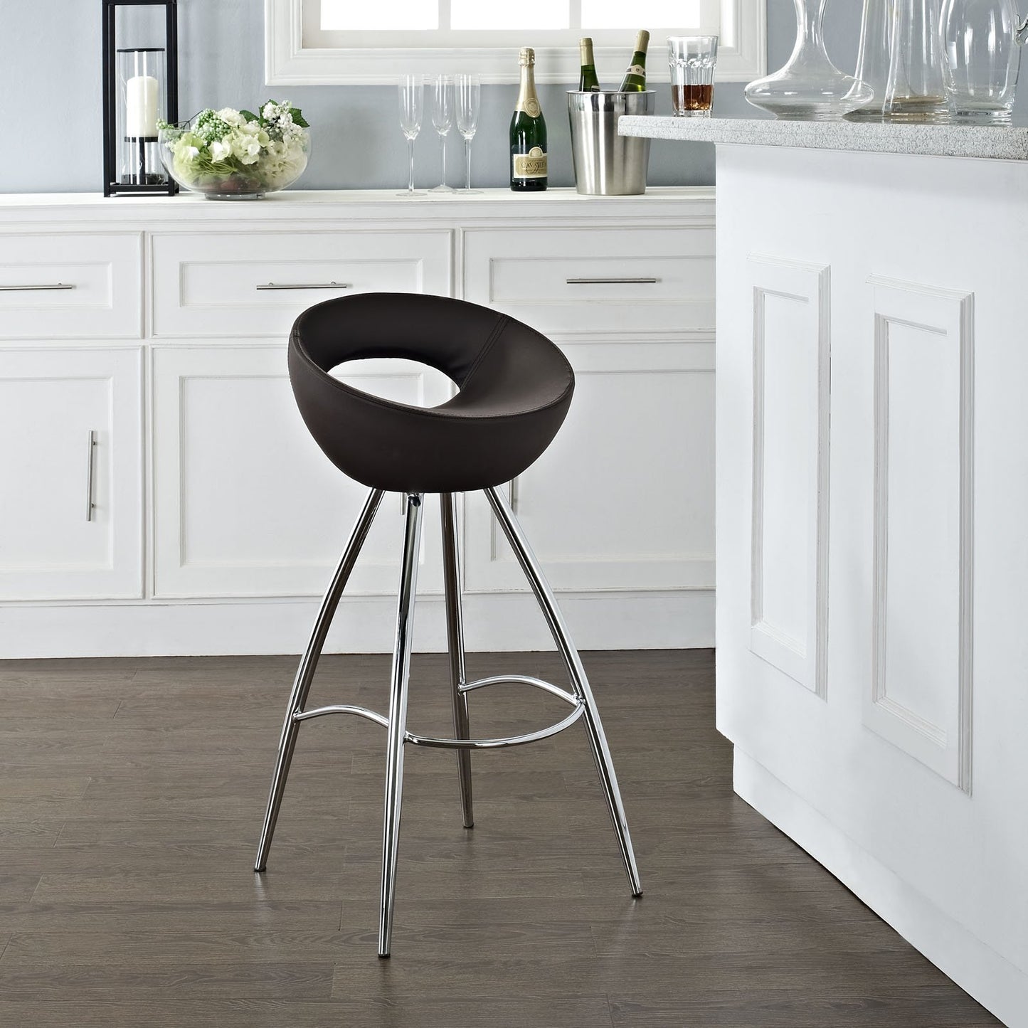 barstools | CasaFoyer Persist Modern Bar Stool | Chrome-Plated Stainless Steel | Cushioned Vinyl Seat | Timeless Design for Vibrant Experiences | casafoyer.myshopify.com