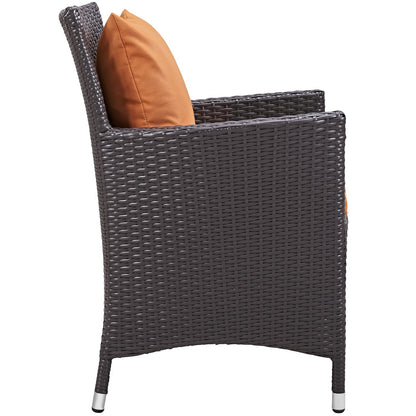kitchen and dining room sets | CasaFoyer Convene Outdoor Sectional Series | Weather-Resistant Patio Dining Set with Umbrella | 5 Armchairs, 106 Umbrella, 47 Round Table | casafoyer.myshopify.com