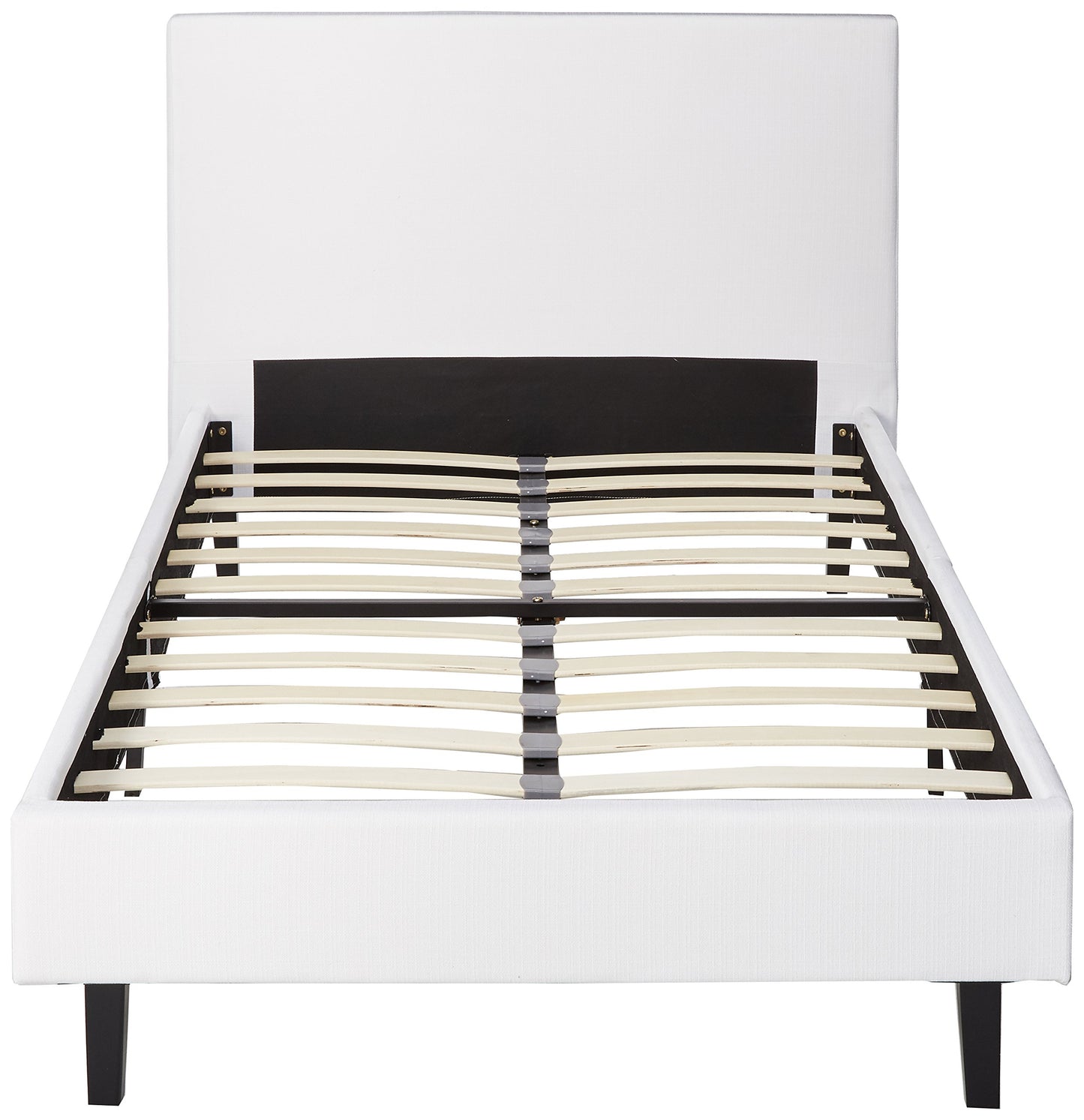 bed frames | CasaFoyer Anya Platform Bed | Avant-Garde Design | Upholstered Headboard | Solid Wood Legs | Slatted Support System | Twin Size | White | casafoyer.myshopify.com