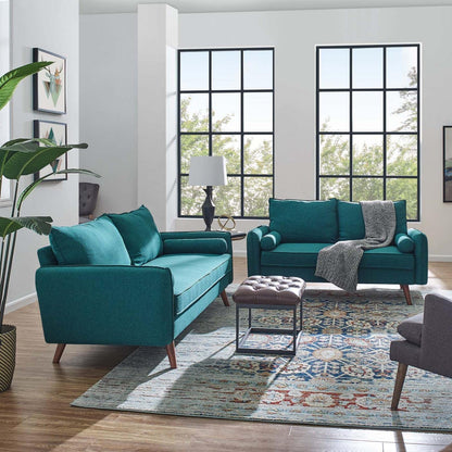 sofas | CasaFoyer Revive Sofa and Loveseat Set | Teal Upholstered Fabric | Includes Bolster Pillows | Easy Delivery & Assembly | Weight Capacity: Sofa 1323 lbs, Loveseat 880 lbs | casafoyer.myshopify.com