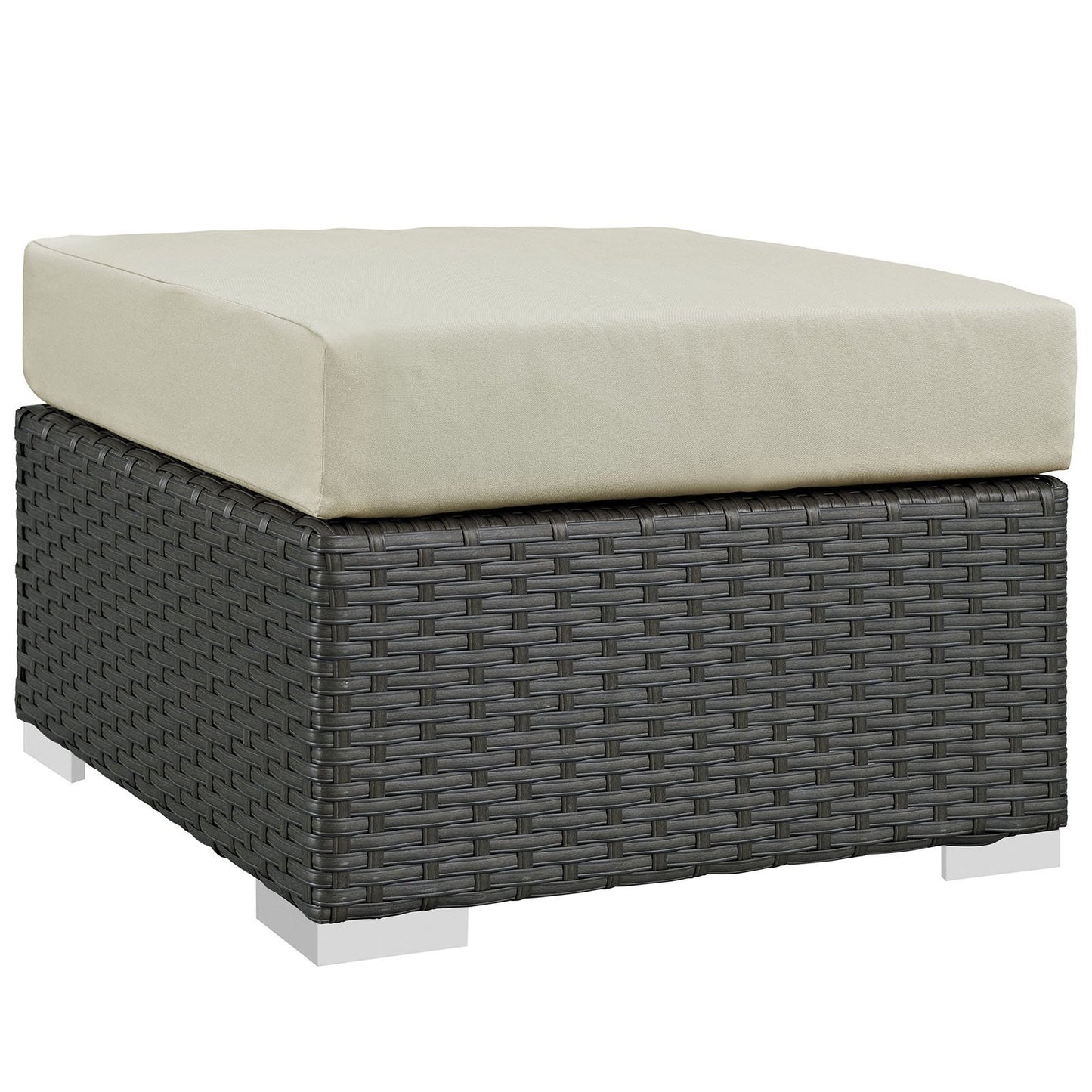 Ottoman | Sojourn Outdoor Patio Ottoman | Sturdy & Versatile | Sunbrella Fabric Cushions | UV Resistant | Powder-Coated Aluminum Frame | casafoyer.myshopify.com