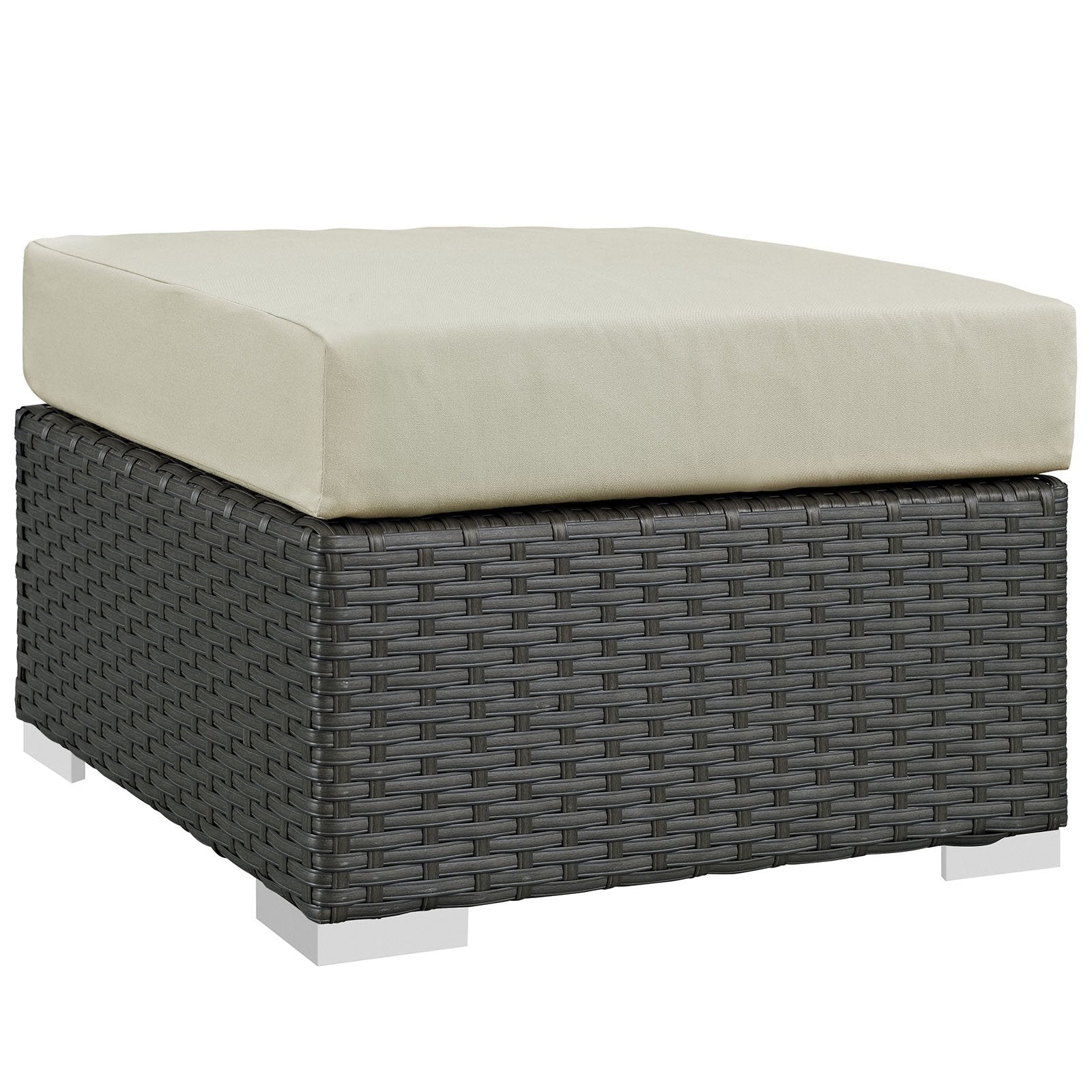 Ottoman | Sojourn Outdoor Patio Ottoman | Sturdy & Versatile | Sunbrella Fabric Cushions | UV Resistant | Powder-Coated Aluminum Frame | casafoyer.myshopify.com
