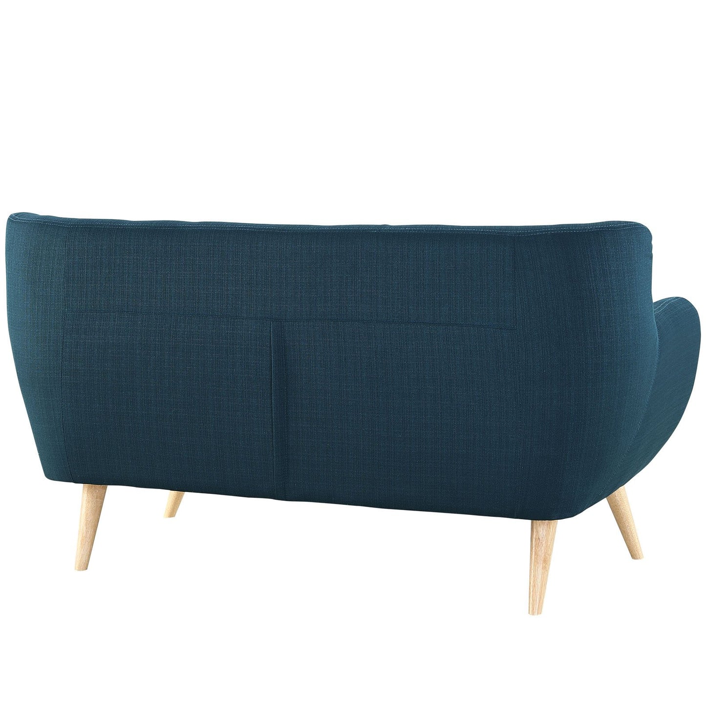 home office desk chairs | Remark Loveseat | Exquisite Comfort & Style | Mid-Century Modern Design | Plush Dual Cushion | Natural Wood Legs | Polyester Upholstery | Finely Stitched Back Seat Buttons | Azure | casafoyer.myshopify.com