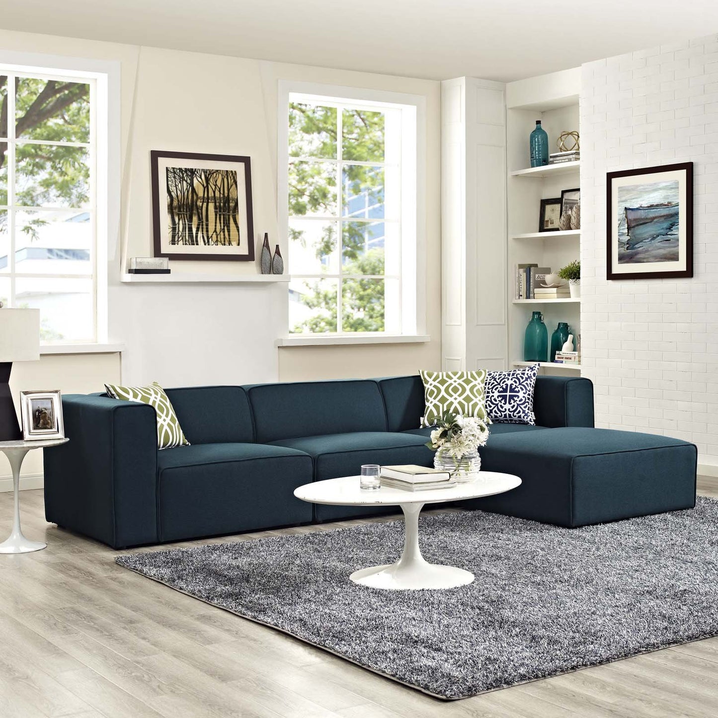 kitchen and dining room sets | CasaFoyer Mingle 4-Piece Modular Sectional Sofa Set - Blue | Spacious & Comfortable | Stylish & Versatile | Ideal for Modern Living or Lounge | Includes Armchair, Armless Chair, Ottoman | casafoyer.myshopify.com