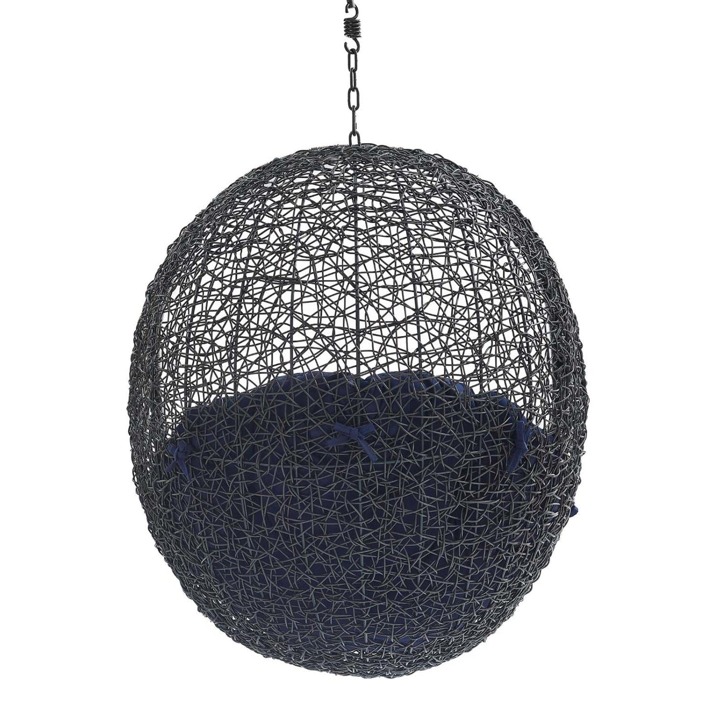 porch swings | Ergode Encase Outdoor Patio Swing Chair | Exotic Island Tranquility | Synthetic Rattan | All-Weather Cushion | Steel Frame | Adjustable Chain | Weather & UV Resistant | Perfect for Patio, Backyard, Porch, Poolside | Indoor/Outdoor Use | (Black Navy) | casafoyer.myshopify.com
