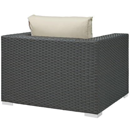 Patio Furniture Sets | Sojourn Outdoor Patio Arm Chair | Sturdy & Versatile Seating | Sunbrella Cushions | Synthetic Rattan Weave | UV Protection | Aluminum Frame | casafoyer.myshopify.com