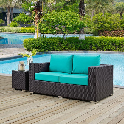 Patio Furniture Sets | Convene Outdoor Sectional Loveseat | Durable Rattan & Aluminum Frame | All-Weather Cushions | Stylish Patio Addition | casafoyer.myshopify.com