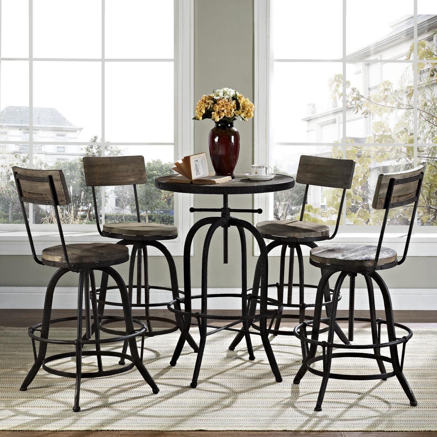 childrens table and chair sets | CasaFoyer Gather Bar Table & Stool Set | Industrial Modern Design | Solid Pine Wood | Cast Iron Frame | Rustic Charm & Contemporary Elegance | casafoyer.myshopify.com