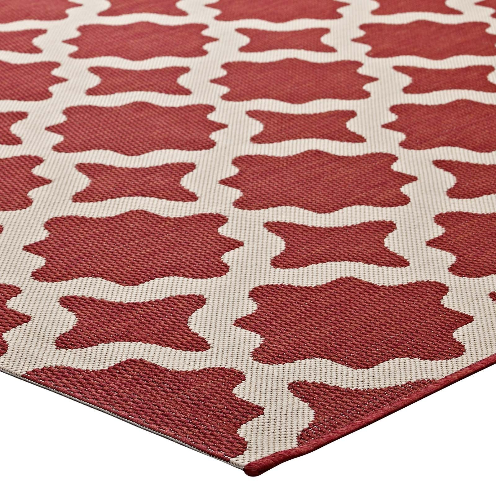 Carpet & Rugs | CasaFoyer Cerelia Moroccan Trellis 8x10 Indoor/Outdoor Area Rug | Durable, Fade & Stain Resistant | Easy Maintenance | Red/Beige | casafoyer.myshopify.com