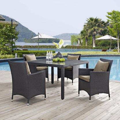 kitchen and dining room sets | CasaFoyer Convene Outdoor Sectional Series | Weather-Resistant Rattan | Aluminum Frame | Includes Dining Table & 4 Armchairs | casafoyer.myshopify.com