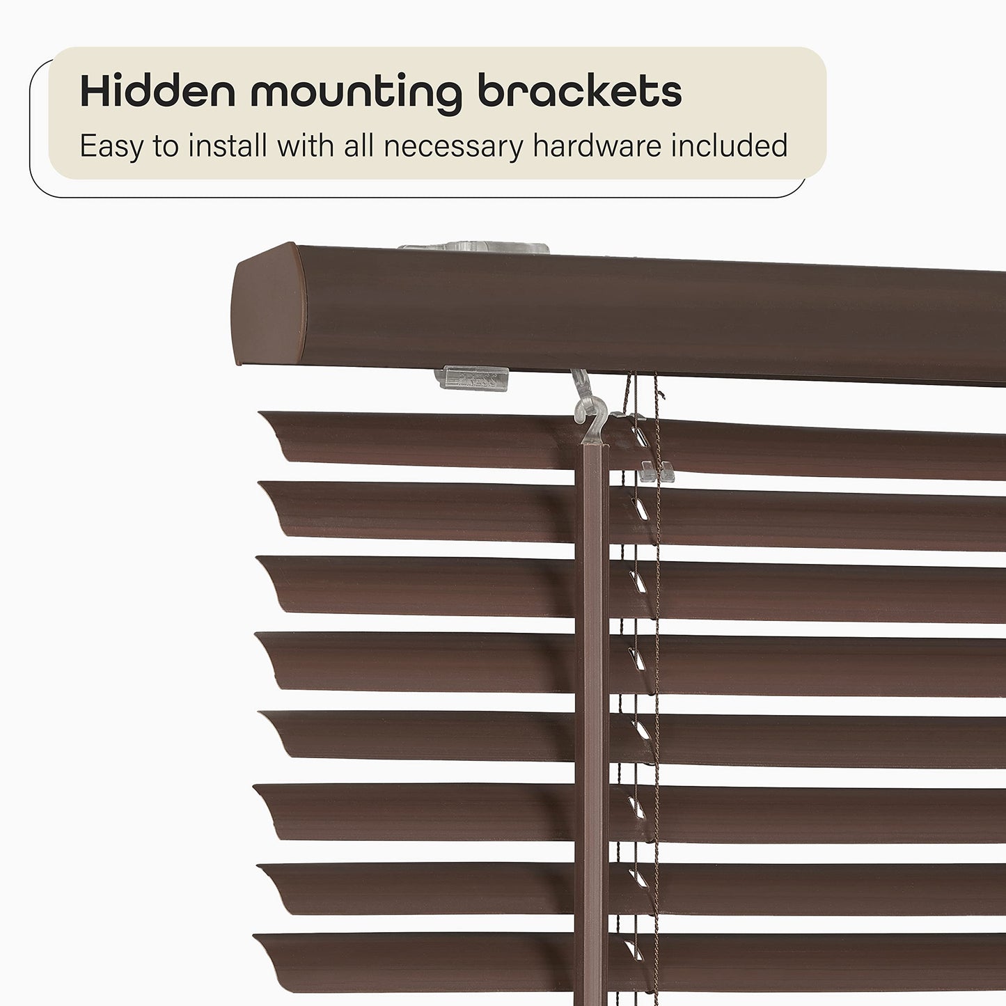 window treatment horizontal blinds | CasaFoyer Cordless GII Deluxe Sundown 1 Blind | Room Darkening | PVC | Child & Pet Safe | Easy to Operate | Mount Inside/Outside/Ceiling | 31x64 Mahogany | casafoyer.myshopify.com