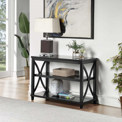 TABLE | Ergode Florence Console Table with Shelves | Elegant Design | Durable Rubberwood Construction | Oak Veneer | Various Finishes | Showcase Decor | Part of Florence Collection | casafoyer.myshopify.com