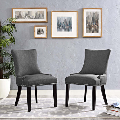 home office desk chairs | CasaFoyer Marquis Dining Side Chair Set of 2 | Elegant Hourglass Back | Nailhead Trim | Non-Marking Foot Caps | Tapered Wood Legs | Padded Seat | Gray | casafoyer.myshopify.com