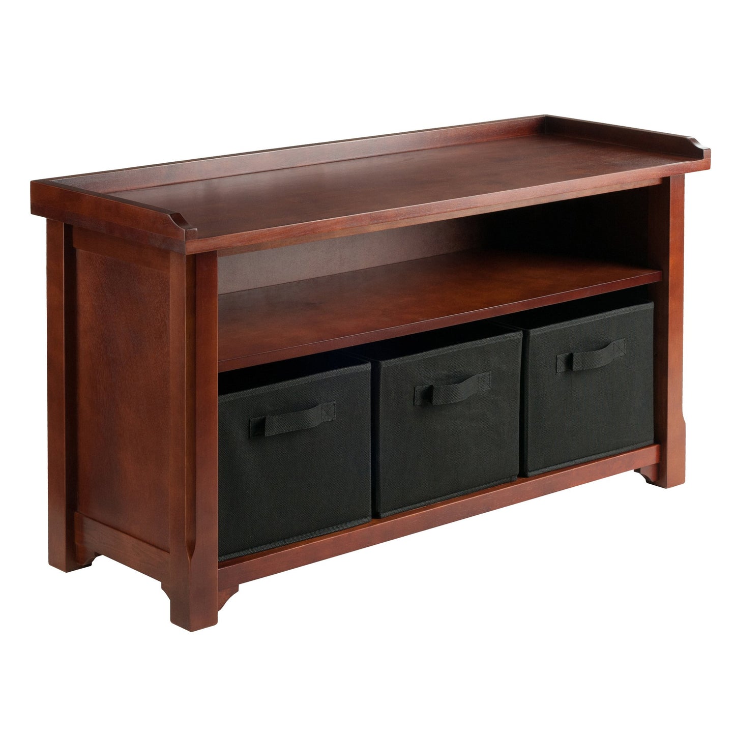 Sofa & chair Sets | Ergode  Wood Verona Bench Set | Storage Bench with 3 Foldable Baskets | Walnut Finish | Versatile Design for Foyer, Hallway, Mudroom | Sturdy & Easy to Clean | 40 W x 14.2 D x 22 H | casafoyer.myshopify.com
