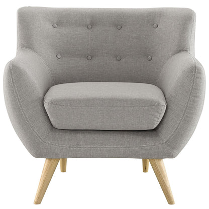 home office desk chairs | CasaFoyer Wholesale | Luxurious Dual Cushion Armchair | Wooden Legs | Elegant Design | Polyester Upholstery | Finely Stitched Back Seat Buttons | Modern & Sophisticated | Light Gray | casafoyer.myshopify.com