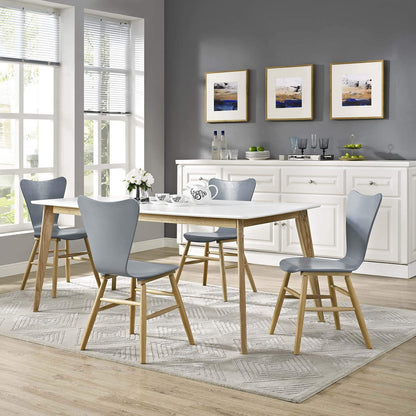 home office desk chairs | CasaFoyer Cascade Dining Chair Set of 4 | Mid-Century Modern Design | Contoured Seat & Flared Back | Painted Bentwood | Beechwood Legs | Gray | casafoyer.myshopify.com