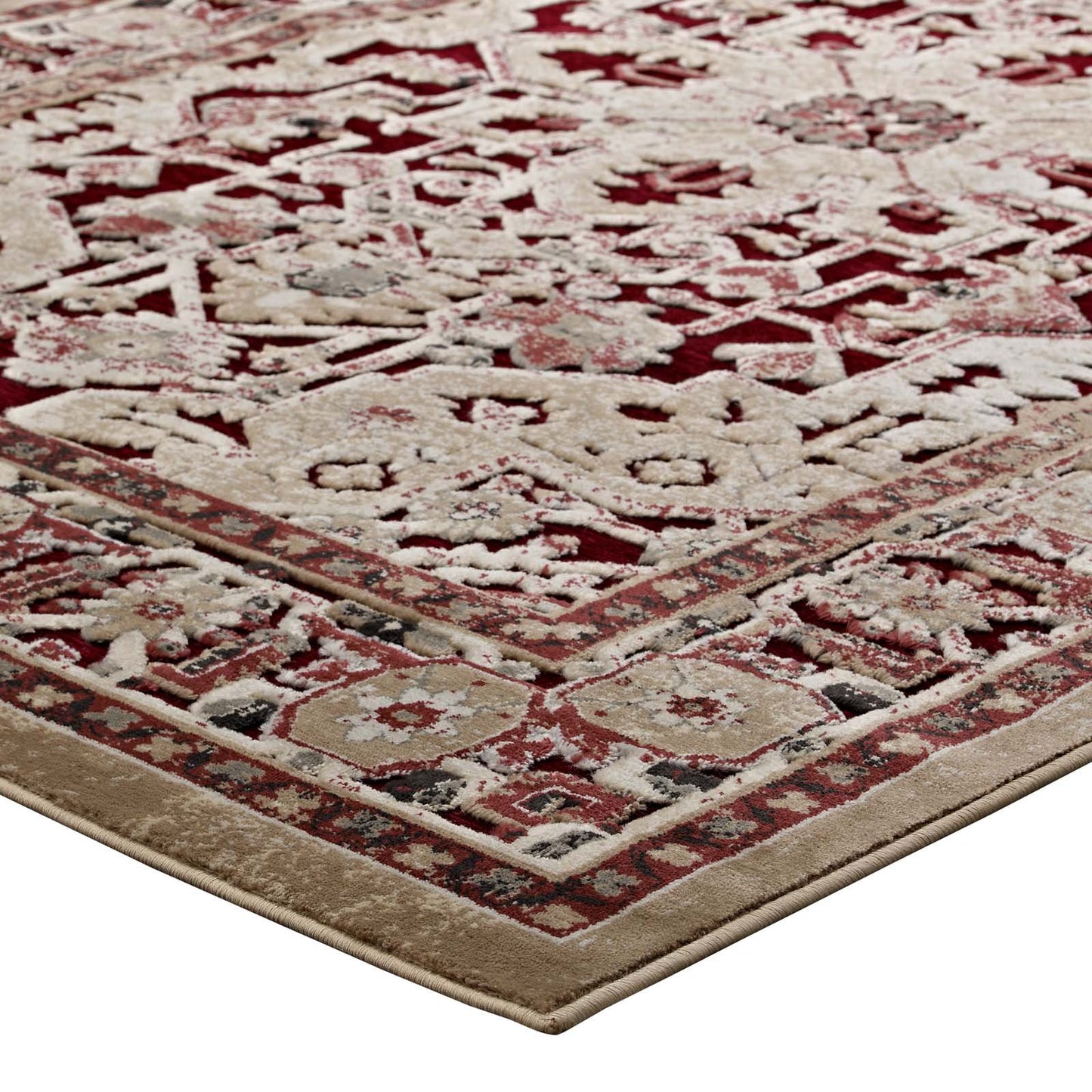 area rugs | CasaFoyer Grania Distressed Vintage Floral Turkish Area Rug | Elegant & Durable 8x10 | Burgundy & Tan | Stain Resistant & Easy to Maintain | casafoyer.myshopify.com