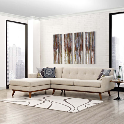 sofas | Engage Living Room Set | Curved Design | Dual Cushions | Upholstered Material | Button Detail | Solid Base | Left-Arm Chaise & Right-Arm Loveseat | casafoyer.myshopify.com