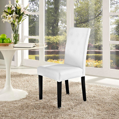Chair | Confer Dining Chair | Luxurious Faux Leather Upholstery | Tufted Buttons | Sturdy Hardwood Legs | Enhance Dining Room Ambiance | casafoyer.myshopify.com