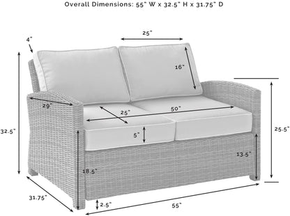 Patio Furniture Sets | CasaFoyers Bradenton Collection | Luxurious Outdoor Wicker Loveseat with Sangria Cushions | Enhance Your Outdoor Entertaining | casafoyer.myshopify.com