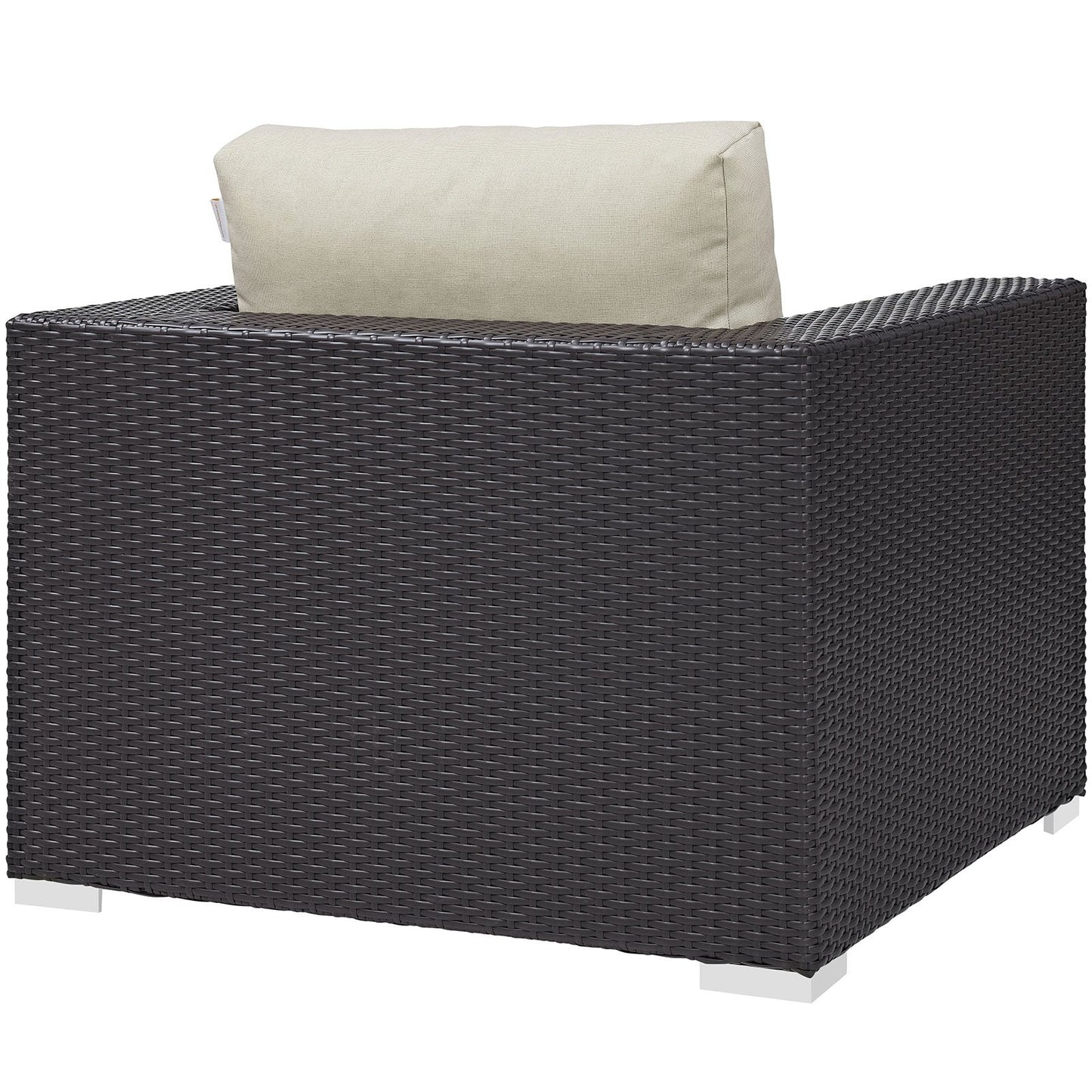 Patio Furniture Sets | Convene Outdoor Sectional | Versatile Arm Chair | All-Weather Cushions | Espresso Beige | casafoyer.myshopify.com