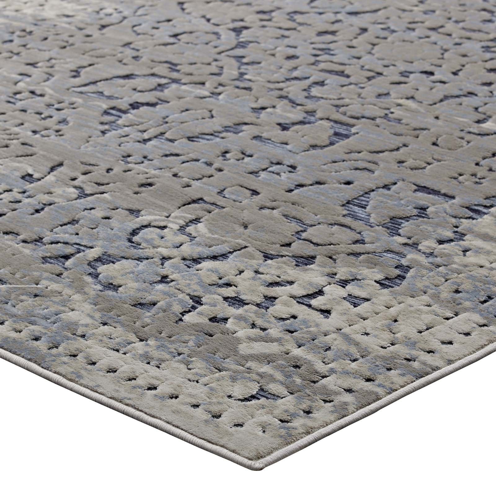 Carpet & Rugs | CasaFoyer Margarida Distressed Vintage Turkish Area Rug | Intricate Design | Durable Blend | Rubber Bottom | Versatile & Family-Friendly | 8x10 Blue/Cream | casafoyer.myshopify.com