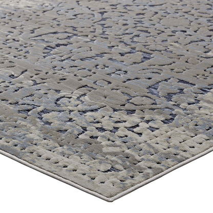 Carpet & Rugs | CasaFoyer Margarida Distressed Vintage Turkish Area Rug | Intricate Design | Durable Blend | Rubber Bottom | Versatile & Family-Friendly | 8x10 Blue/Cream | casafoyer.myshopify.com