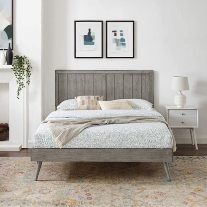adjustable bed bases | CasaFoyer Alana Wood Queen Platform Bed | Mid-Century Design | Durable Construction | No Box Spring Needed | Gray | casafoyer.myshopify.com