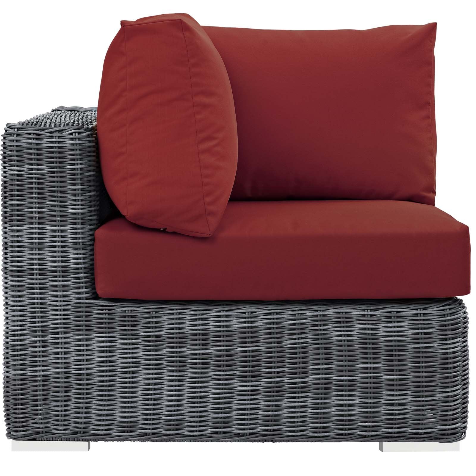 Patio Furniture Sets | Summon Outdoor Patio Corner | Two-Tone Rattan Weave | Sunbrella Fabric | UV Protection | Aluminum Frame | casafoyer.myshopify.com