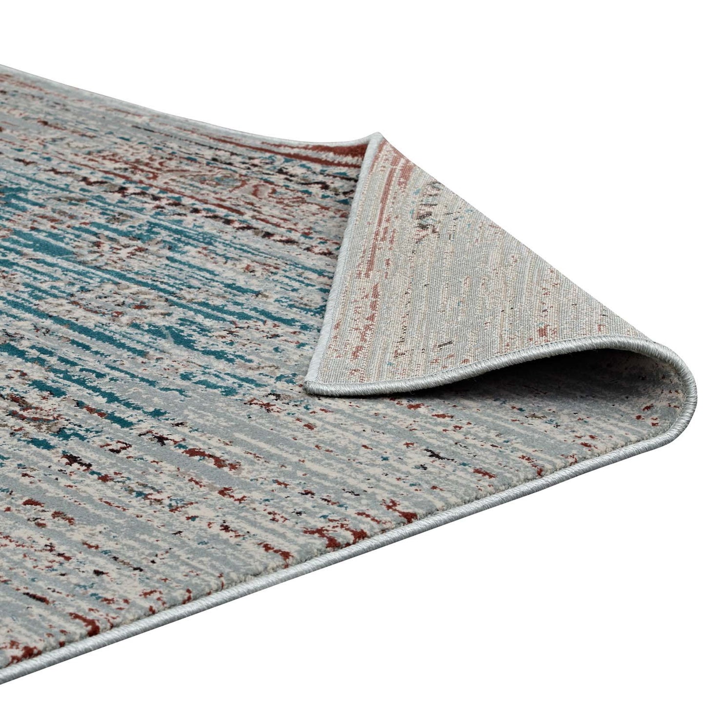 area rugs | CasaFoyer Hesper Distressed Contemporary Floral Lattice Area Rug | Teal, Beige, Brown | 8x10 | Stain-Resistant | Easy to Maintain | Durable Polypropylene Yarn | Ideal for Various Rooms | Cozy Play Area | Hassle-Free Decor Update | casafoyer.myshopify.com