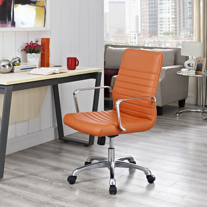 home office desk chairs | CasaFoyer Finesse Mid Back Office Chair | Comfortable & Stylish | Vinyl Cushion | Chrome Armrests | Adjustable Height | Perfect for Home or Office | casafoyer.myshopify.com