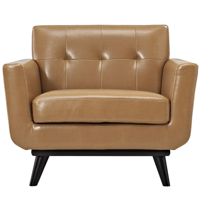 kitchen and dining room sets | CasaFoyer Engage Living Room Set | Curved Design | Dual Cushions | Button Detail | Rubberwood Frame | Premium Leather Upholstery | Includes Armchair & Sofa | casafoyer.myshopify.com