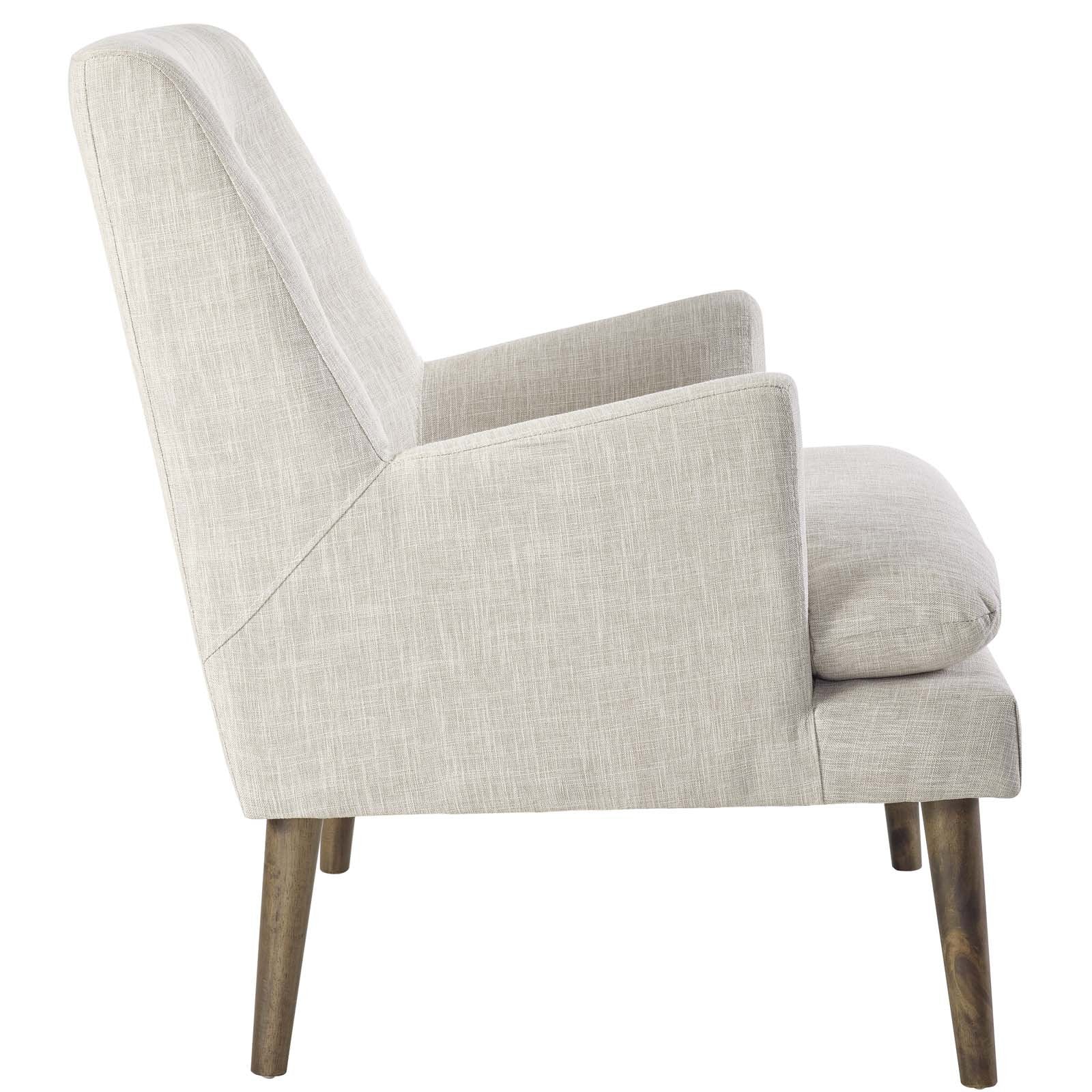 home office desk chairs | CasaFoyer Leisure Lounge Chair | Mid-Century Modern | Plush Comfort | Stylish Design | Walnut Legs | Beige Upholstery | Supports up to 331 lbs | casafoyer.myshopify.com