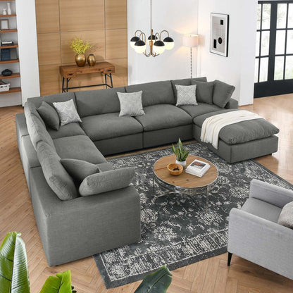 kitchen and dining room sets | CasaFoyer Commix Plush Comfort Sectional Sofa Set | Elegant Design | Polyester & Linen Upholstery | Solid Wood Construction | Cotton & Down Cushions | 7 Piece Set | casafoyer.myshopify.com