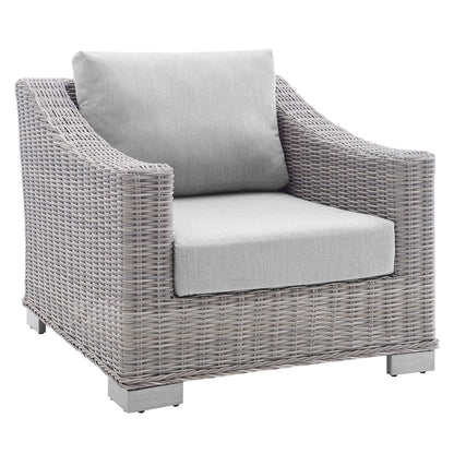 kitchen and dining room sets | CasaFoyer Conway Outdoor Patio Sunbrella Wicker Rattan 4-Piece Furniture Set | Stylish & Comfortable | UV-Resistant | Light Gray | Assembly Required | casafoyer.myshopify.com