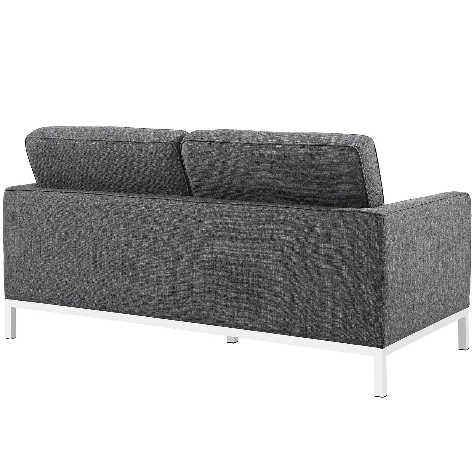 Sofa & chair Sets | Mid-Century Modern Loft Series | Stainless Steel Frame | Elegant Design | Comfortable Seating | Ideal for Reception Areas, Living Rooms, Hotels, Resorts, Restaurants | Gray | casafoyer.myshopify.com