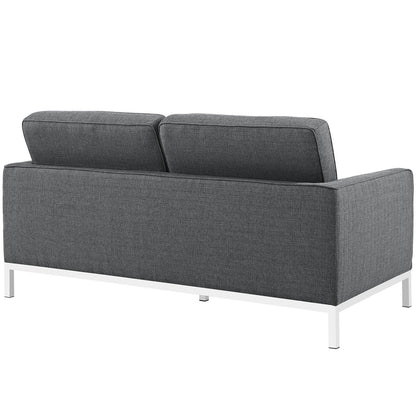 Sofa & chair Sets | Mid-Century Modern Loft Series | Stainless Steel Frame | Elegant Design | Comfortable Seating | Ideal for Reception Areas, Living Rooms, Hotels, Resorts, Restaurants | Gray | casafoyer.myshopify.com