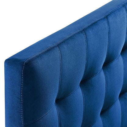 headboards | CasaFoyer Lily Queen Biscuit Tufted Performance Velvet Headboard | Timeless Charm & Luxurious Comfort | Navy | casafoyer.myshopify.com