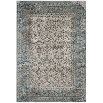 Carpet & Rugs | CasaFoyer Dilys Distressed Vintage Floral Lattice Area Rug | Teal/Brown/Beige | 8x10 | Stain Resistant | Non-Slip | Easy to Clean | casafoyer.myshopify.com